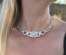 Load image into Gallery viewer, Beautiful 18K White Gold Vintage Art Deco Inspired 6.00cts Natural Diamond Statement Wedding Necklace
