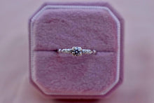Load image into Gallery viewer, Art Deco 18K White Gold Diamond Dainty Accented Engagement Ring
