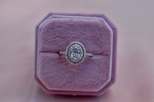 Load image into Gallery viewer, 14K White Gold Double Halo IGI Certified 1.30cts Lab Grown Oval Diamond Engagement Ring
