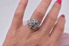 Load image into Gallery viewer, Platinum Art Nouveau Revival Swirl Style Natural Multi Diamond Ring
