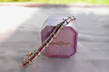 Load image into Gallery viewer, 14K Yellow Gold Vintage 7.80cts Three Row Natural Ruby and Natural Diamond Tennis Bracelet

