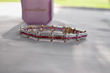 Load image into Gallery viewer, 14K Yellow Gold Vintage 7.80cts Three Row Natural Ruby and Natural Diamond Tennis Bracelet

