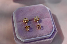 Load image into Gallery viewer, Victorian 14K Gold Round Natural Old Mine Cut Diamond Screw Back Stud Earrings 0.80cts
