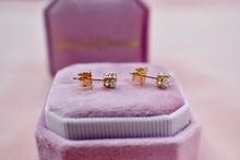 Load image into Gallery viewer, 14K Yellow Gold Round Natural Earth Mined Diamond Push Back Stud Earrings 0.98cts

