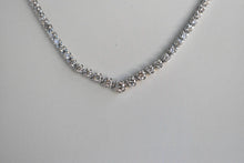 Load image into Gallery viewer, Beautiful 10K White Gold Vintage Round 4.00cts Natural Diamond Graduated V Shape Tennis Necklace
