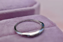 Load image into Gallery viewer, Vintage Art Deco 14K White Gold Single Cut Natural Diamond Channel Set Band
