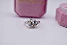 Load image into Gallery viewer, Antique Art Deco 14K White Gold Natural Two Stone Toi et Moi Old European Cut Diamond Engagement Ring
