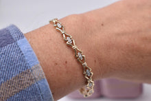 Load image into Gallery viewer, 14K Yellow Gold Vintage Unique Link Style Hinged 0.18cts Natural Diamond Bracelet
