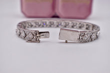 Load image into Gallery viewer, 14K White Gold Vintage Art Deco Inspired Round 4.00cts Natural Diamond Tennis Bracelet
