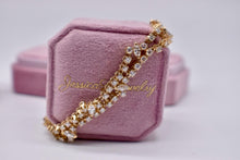 Load image into Gallery viewer, 14K Yellow Gold Vintage Marquise &amp; Round Double Row Unique 7.00cts Natural Diamond Bracelet
