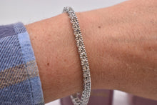 Load image into Gallery viewer, 14K White Gold Vintage Round 2.50cts Natural Diamond Tennis Bracelet
