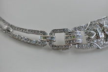Load image into Gallery viewer, Beautiful 18K White Gold Vintage Art Deco Inspired 6.00cts Natural Diamond Statement Wedding Necklace
