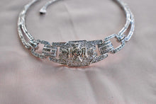 Load image into Gallery viewer, Beautiful 18K White Gold Vintage Art Deco Inspired 6.00cts Natural Diamond Statement Wedding Necklace
