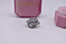 Load image into Gallery viewer, Platinum Art Nouveau Revival Swirl Style Natural Multi Diamond Ring
