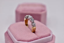 Load image into Gallery viewer, 18K Yellow Gold &amp; Platinum Vintage 1.50cts Five Stone Natural Diamond Anniversary Band
