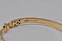 Load image into Gallery viewer, 18K Yellow Gold &amp; Platinum Pre Loved Hearts On Fire Four Stone Diamond Copley Bangle Bracelet
