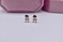 Load image into Gallery viewer, 14K White Gold Round Natural Diamond Screw Back Stud Earrings 0.50cts
