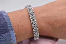 Load image into Gallery viewer, 14K White Gold Vintage Art Deco Inspired Round 4.00cts Natural Diamond Tennis Bracelet
