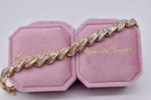 Load image into Gallery viewer, 14K Yellow Gold Vintage Baguette &amp; Round Swirl Style Hinged 3.25cts Natural Diamond Bracelet
