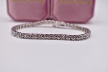 Load image into Gallery viewer, 14K White Gold Vintage Round 2.50cts Natural Diamond Tennis Bracelet
