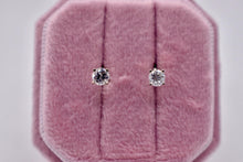 Load image into Gallery viewer, 14K White Gold Round Natural Diamond Screw Back Stud Earrings 0.50cts
