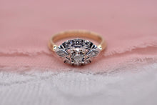 Load image into Gallery viewer, Reserved Listing for three Items Vintage 14K White Gold Art Deco Transitional Cut Diamond Three Stone Engagement Ring
