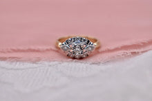 Load image into Gallery viewer, Reserved Listing for three Items Vintage 14K White Gold Art Deco Transitional Cut Diamond Three Stone Engagement Ring
