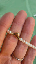 Load and play video in Gallery viewer, Reserved Listing 14K Vintage Heart Accented Center Pearl Necklace
