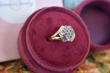 Load image into Gallery viewer, 14K Yellow Gold Vintage Cluster Tanzanite &amp; Diamond Ring
