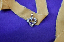 Load image into Gallery viewer, 10K White and Yellow Gold Vintage Diamond Heart Pendant Charm
