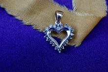Load image into Gallery viewer, 10K White and Yellow Gold Vintage Diamond Heart Pendant Charm
