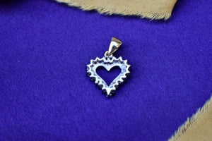10K White and Yellow Gold Vintage Diamond Heart Pendant Charm
