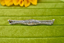 Load image into Gallery viewer, Vintage Art Deco 14K White Gold Diamond Filigree Brooch/Pin
