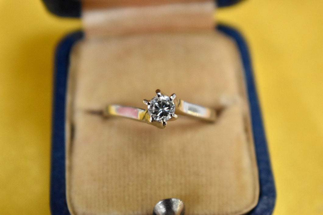 14K White Gold Vintage Diamond Bypass Engagement Ring