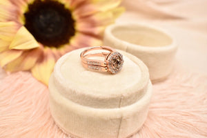 14K Rose Gold Reversible White and Chocolate Diamond Flip Ring