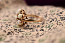 Load image into Gallery viewer, Vintage 10K Yellow Gold Oval and Round Cut Opal Halo Ring
