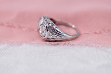 Load image into Gallery viewer, Antique Art Deco Platinum Two Stone Filigree Diamond Engagement Ring
