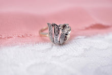 Load image into Gallery viewer, Vintage 14K White Gold Old European Cut Unique Diamond Engagement Ring
