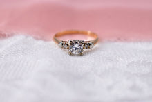 Load image into Gallery viewer, Vintage Art Deco 14K Yellow Gold 3 Stone Diamond Ring
