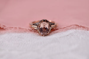 LeVian 14K Rose Gold Morganite & Chocolate Diamond Ring