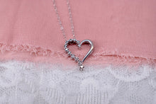 Load image into Gallery viewer, 10K White Gold/Platinum Vintage Diamond Heart Pendant/Necklace
