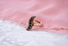 Load image into Gallery viewer, Victorian 14K Rose Gold Navette Seed Pearl and Imitation Emerald Ring
