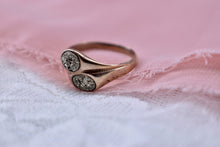 Load image into Gallery viewer, Victorian 10K Rose Gold Pyrite Moi Et Toi Bypass Ring
