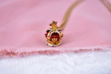 Load image into Gallery viewer, Victorian 9K/14K Yellow Gold Enamel 3D Royal Crown Charm Necklace

