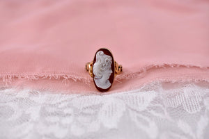 Vintage 10K Rose Gold Art Nouveau Carnelian Cameo Ring