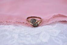 Load image into Gallery viewer, Victorian 10K Rose Gold Pyrite Moi Et Toi Bypass Ring
