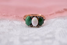 Load image into Gallery viewer, Victorian 14K Rose Gold Jade, Opal, and Diamond  Ring
