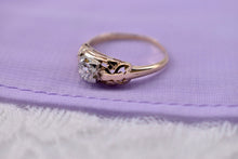Load image into Gallery viewer, Vintage 14K-18K Yellow Gold Art Deco Old European Cut Diamond Engagement Ring
