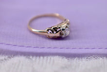 Load image into Gallery viewer, Vintage 14K-18K Yellow Gold Art Deco Old European Cut Diamond Engagement Ring
