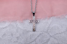 Load image into Gallery viewer, 10K/14K White Gold Filagree Cross Pendant/Necklace
